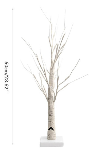 Árbol De Abedul Iluminado Alimentado Por Batería, 24 Led, Pa