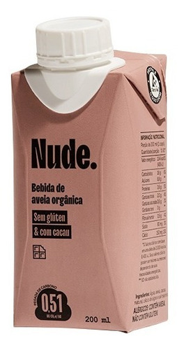 Bebida De Aveia Orgânica Cacau Nude. To Go 200ml