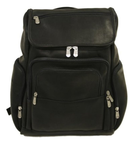 Mochila Para Portátil Piel Leather Multipocket Black One Siz