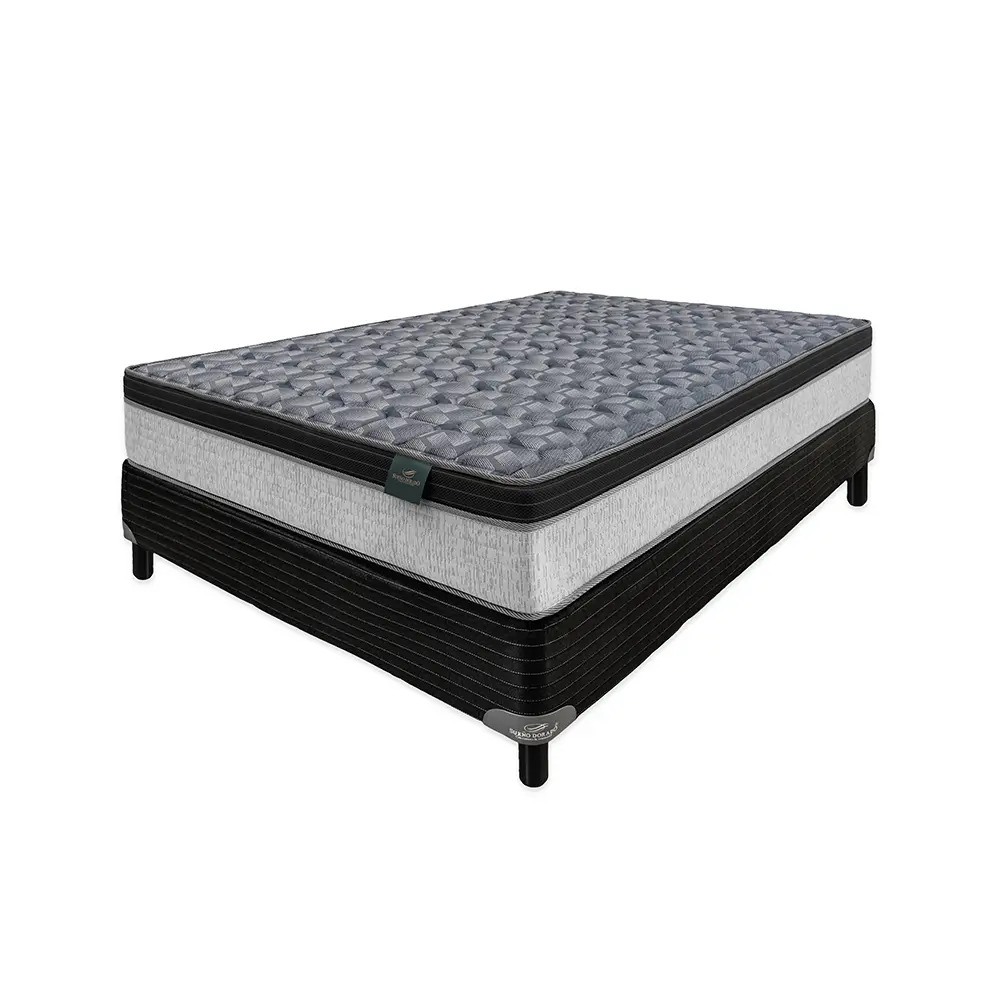 Sommier Y Colchón Sueño Dorado Monza 2 Plazas Resortes 140x190 Cm
