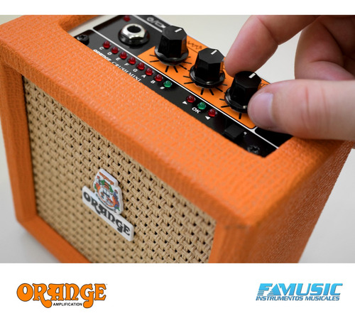 Imagen 5 de 10 de Amplificador De Guitarra Electrca Orange Crush Cr3 Mini 3w