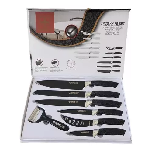 Set Cuchillos 7 Piezas Acero Inoxidable Incluye Pelador