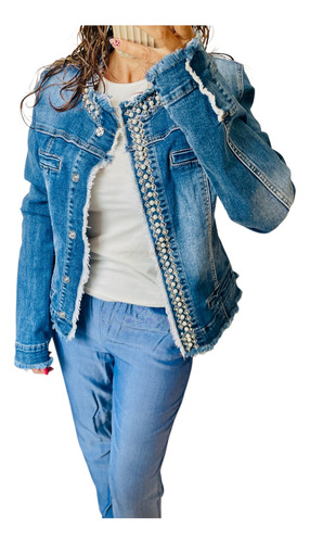 Campera De Jean Para Mujer Con Brillos Talle M