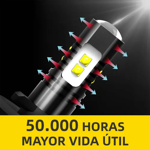 Kit De Focos Led 8000lm Luz Alta/baja/niebla Para Chevrolet