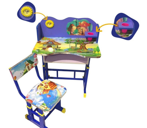 Escritorio De Niño Con Silla Altura Regulable Armado Gratis