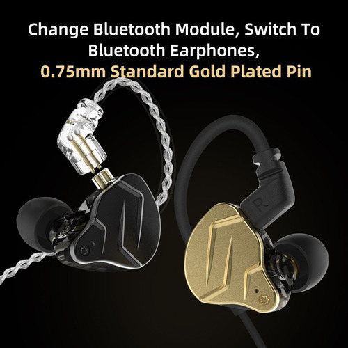 Auriculares Intrauditivos Híbridos Kz Zsn Pro X 1ba+1dd