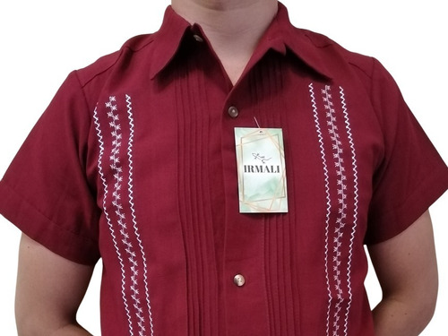 Guayabera De Manta Vino Para Bebé 