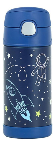 Garrafa Garrafinha Térmica Infantil Thermos 355ml Astronauta