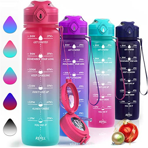 Mikamee 32 Oz Water Bottles Time Marker Quot; With 5hw9x