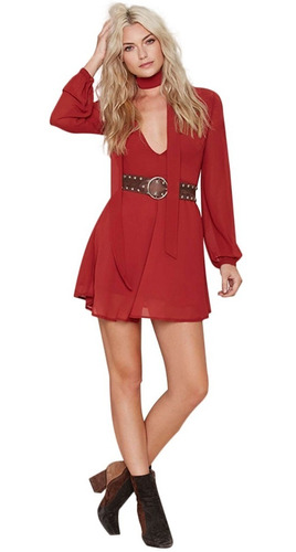 Vestido Importado Corto Rojo Mujer Noche Fiesta 18% Off