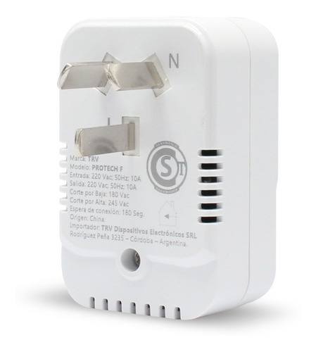 Protector De Tensión Protech E Audio Smart-tv-consolas 2200w Color Blanco