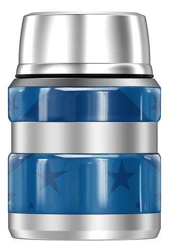 Tarro Comida Acero Inoxidable Cuchara Diseño Underdog Azul