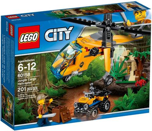 Todobloques Lego 60158 City Helicoptero De Carga De La Selva