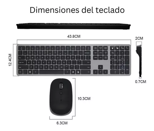 Teclado y ratón inalámbrico blanco para portátil Dell