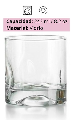 Vaso Dof Pedrada 243 Ml Crista Caja De 24 Piezas