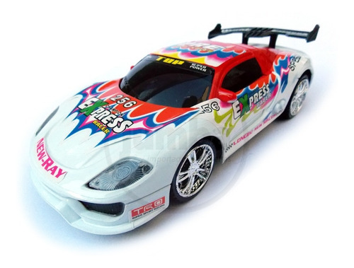 Auto A Control Remoto Drift Ready Blanco Azul 1:24