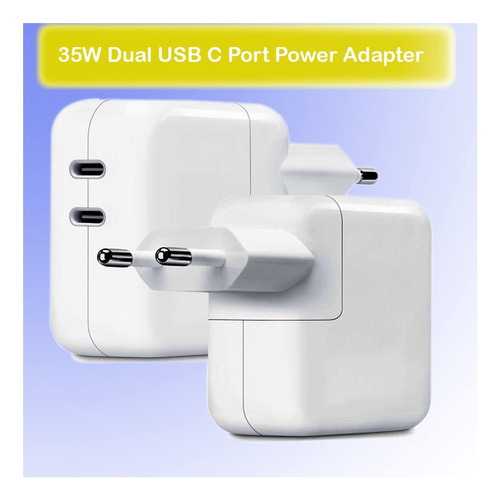 Cargador 35w Dual Usb C Para iPhone iPad Pro Macbook Air