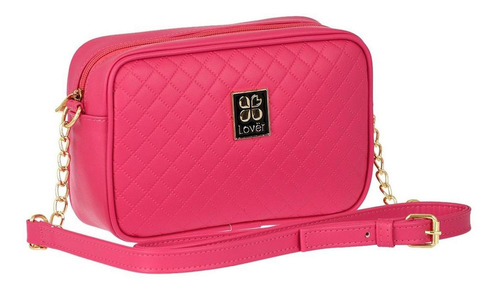 Bolsa Lover Capitonada Ultra Ligera Bolso Dama Mujer 9668 Acabado de los herrajes Brillante Color Fucsia Color de la correa de hombro Negro Diseño de la tela Satchel