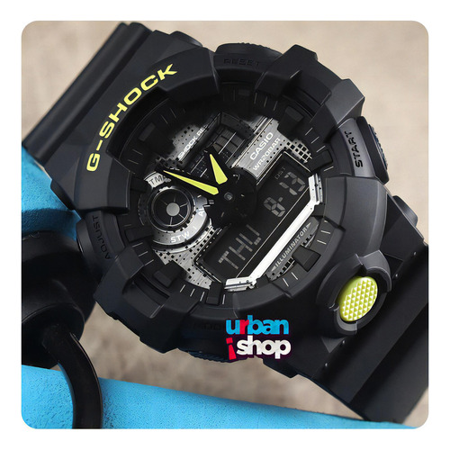 Reloj Casio G Shock Ga 700dc Hora Doble Sumergible 200m Color de la correa Negro