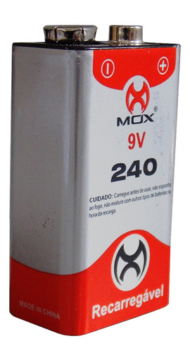 Bateria Recarregável Mox Mo-9v240 9v 240 Mah
