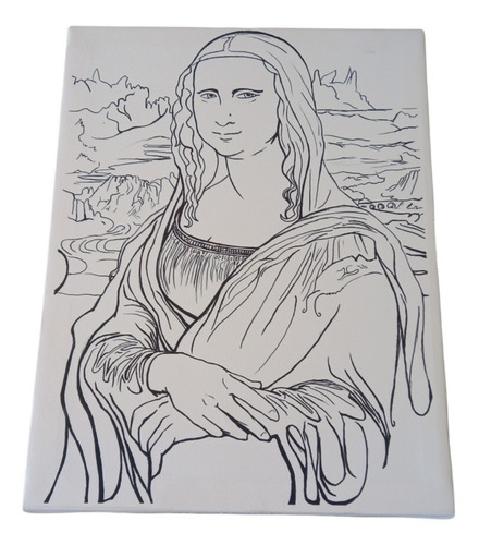 Lienzo La Gioconda Para Colorear Con Bastidor Y Pinturas
