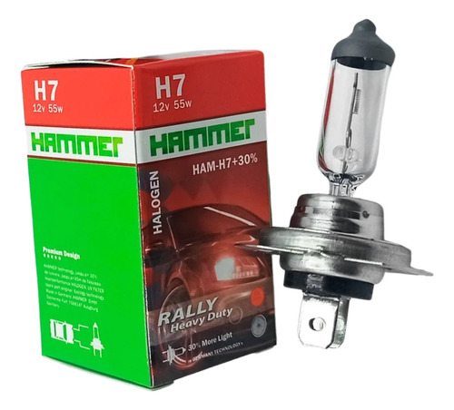 Bombillo H7 12v 55w 30% + Luz Rally Heavy Duty Hammer