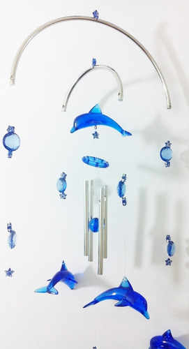 Imagem 3 de 6 de Sino Dos Ventos Golfinho Com Arcos Em Resina Feng Shui Novo