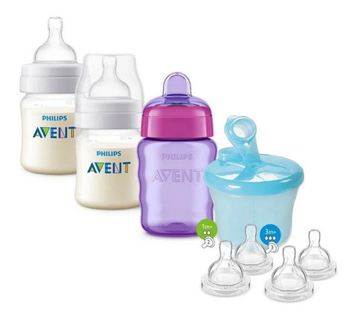 Set Anti-cólico Biberones, Dosificador, Vaso Philips Avent Color Multi color Liso