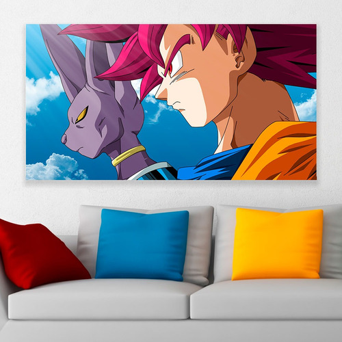 Cuadro Decorativo Dragon Ball Z Bills Goku Art 80x50cm
