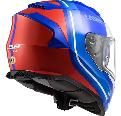 Capacete Ls2 Ff800 Storm Slant Azul E Vermelho Tamanho:60