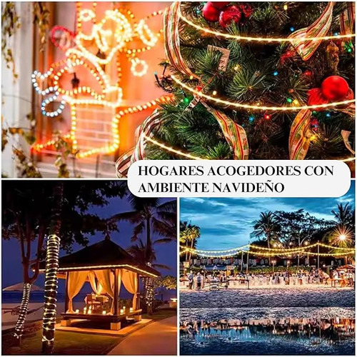 Manguera De Luz Led Luxvi 10m 8 Modos 200 Leds Ip65 Paq 4pzs Luces Blanco cálido