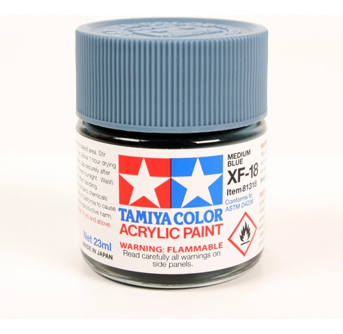 Pintura Acrílica De 23ml Xf18 Medium Blue By Tamiya # Xf18