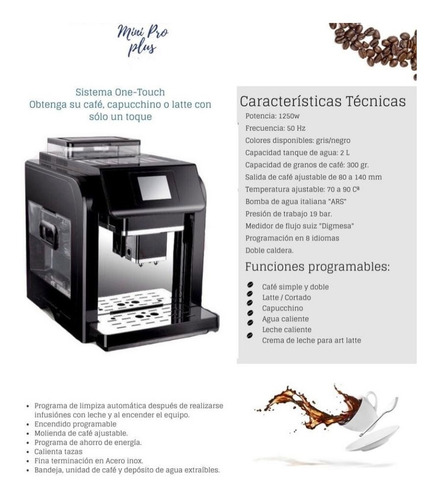 Cafetera Maquina De Cafe Automatica 142 Tazas X Kg Cafe