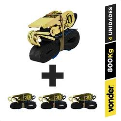 Comprar Kit 4 Cinta Com Catraca Amarração Para Cargas 800 Kg Vonder no Mercado Livre