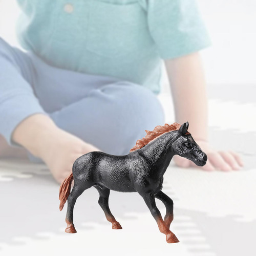 Figura De Cavalo Estátua De Vida Selvagem Preto Amarronzado