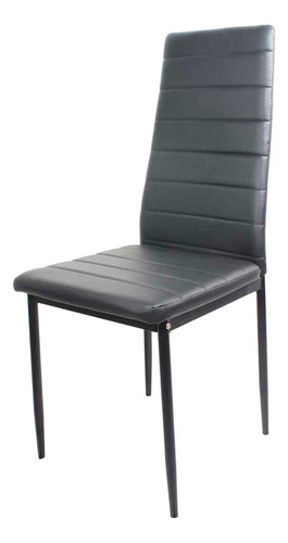 Imagen 4 de 5 de Juego De Comedor Rectangular En Vidrio 4 Puestos Negro