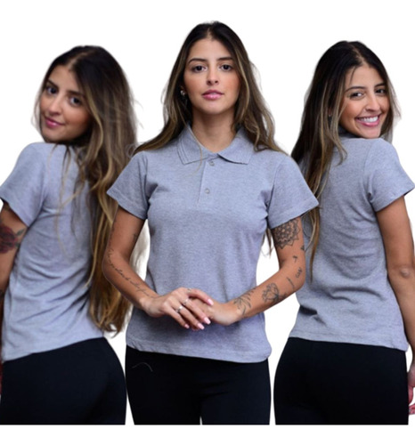 Kit 8 Camisas Polo Femininas Lisa Camiseta Para Uniforme Oft