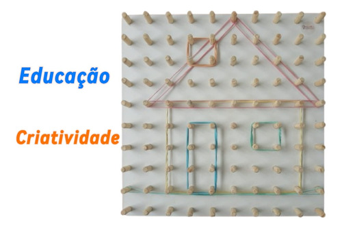 Geoplano 100 Pinos-com Elástico-pedagógico-tabuada-claro
