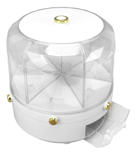 Cubo De Almacenamiento De Arroz Blanco, Giratorio, 6 Granos,