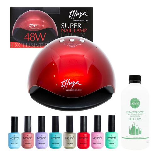 Thuya Super Nail Led Uv 48w + 8 Esmaltes Meliné + Removedor