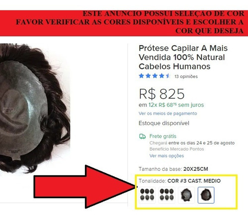 Prótese Capilar A Mais Vendida 100% Natural Cabelos Humanos