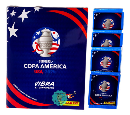 Copa America Usa 2024 Panini Album Pasta Suave Y 4 Sobres 