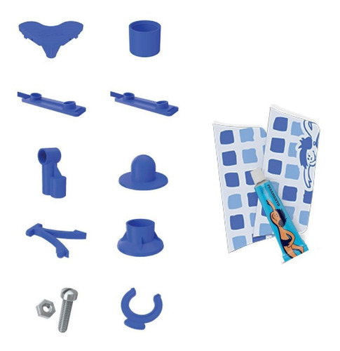 Pileta estructural rectangular Pelopincho 1043 con capacidad de 2800 litros de 2.7m de largo x 1.6m de ancho azul