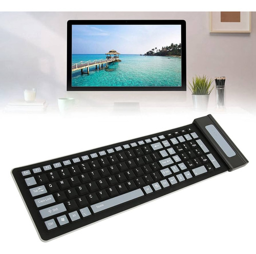 Teclado Bluetooth Flexible De Silicona 107 Teclas Portátil