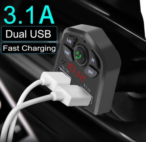 Imagen 8 de 10 de Transmisor Fm Bluetooth 5.0/ 3,1 A / 2x Usb