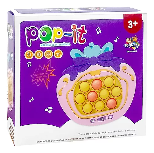 Jogo Infantil Pop It Eletrônico Rosa Luz Som Multi Níveis