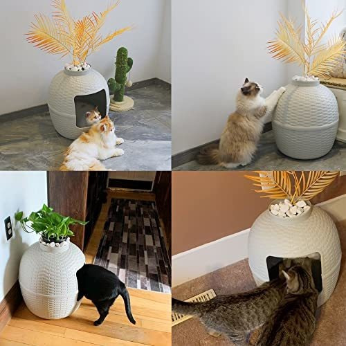 Caja De Arena Para Gatos Muebles Con Tapa Y Planta Diy
