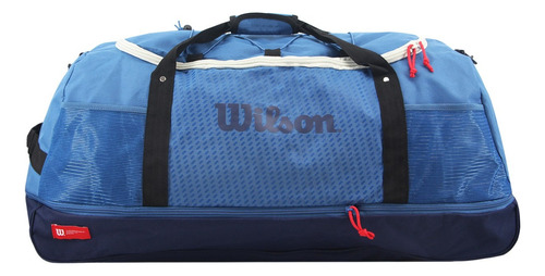 Bolso Wilson Deportivo Viaje Urbano Fitness Bolsillo Gym Color Azul Liso