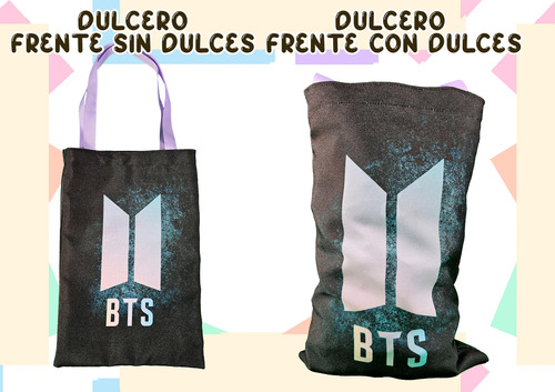 45 Bolsitas Dulceros Personalizados Tematica Bts Kpop Jin Rm Negro Bts Logo