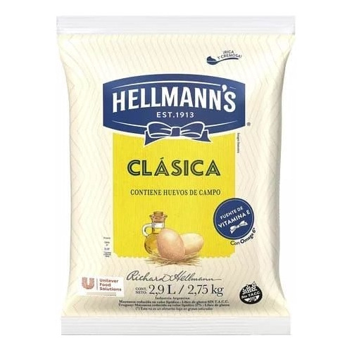 Mayonesa Hellmann's De 2,75 Kg X2 Unidades 